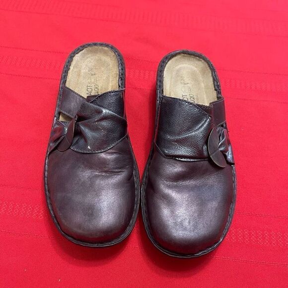 NAOT Dark Purple Brown Leather Mule Clogs Slip Ons Size 38 US 7 - Picture 2 of 9